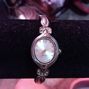 Silver quartz watch